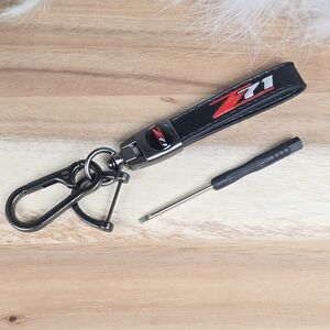 Black Leather Keychain with Screwdriver for Z71 Chevy Silverado or Colorado New